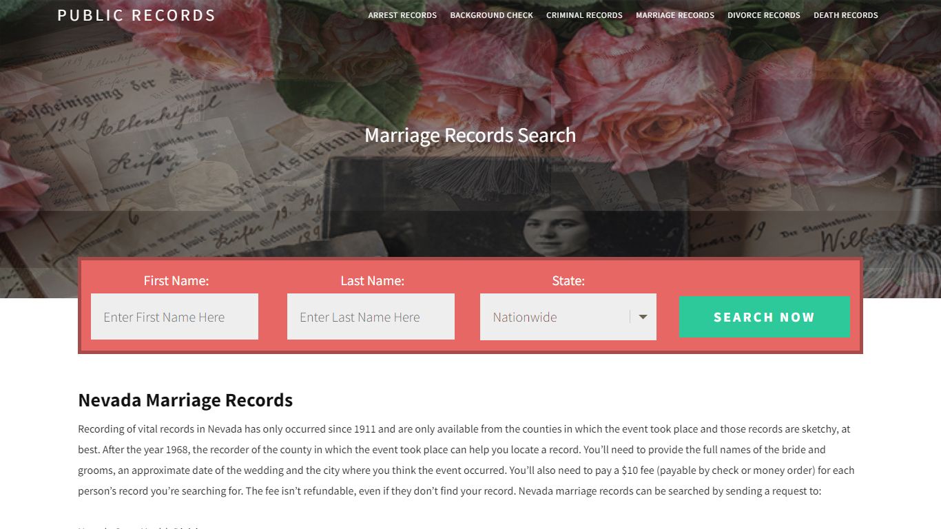 Nevada Marriage Records | Enter Name and Search. 14Days Free